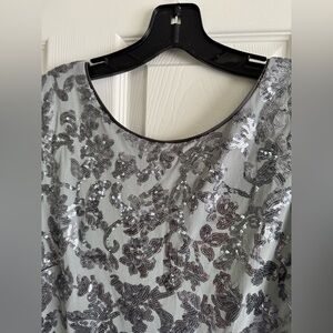 Calvin Klein silver sequin gown. Size 14